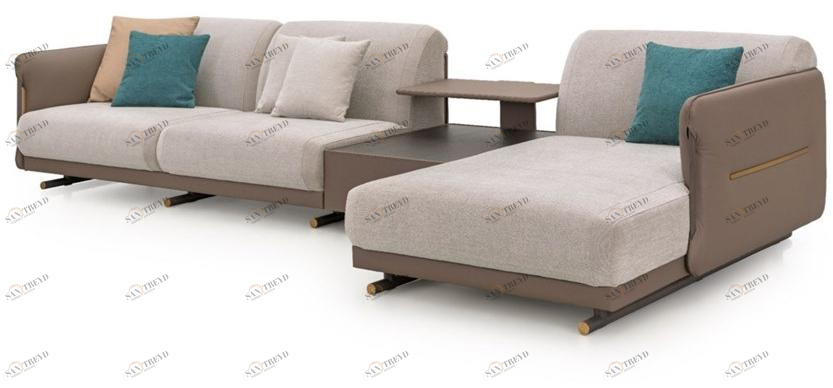 Turri Модульный диван из ткани и кожи с шезлонгом Vine sun-id-1353873