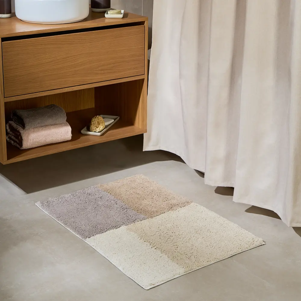 WESS Native — коврик для ванной бежевый 60×90 см с противоскользящим покрытием 89401857 STLM-1574308