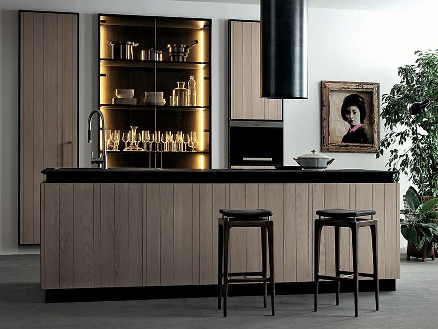 Деревянная кухня с полуостровом Shake Кубическая ARCH-00035560 - Вид №4