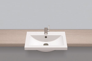 2700000401 Полувстраиваемая раковина, hb.r585h, белая, противомикробное Alape серия R