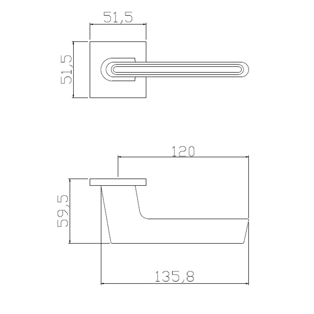 Дверные ручки EDSON EDS-130B-Q2 на розетке, черные 85170365 STLM-0059383 - Вид №3