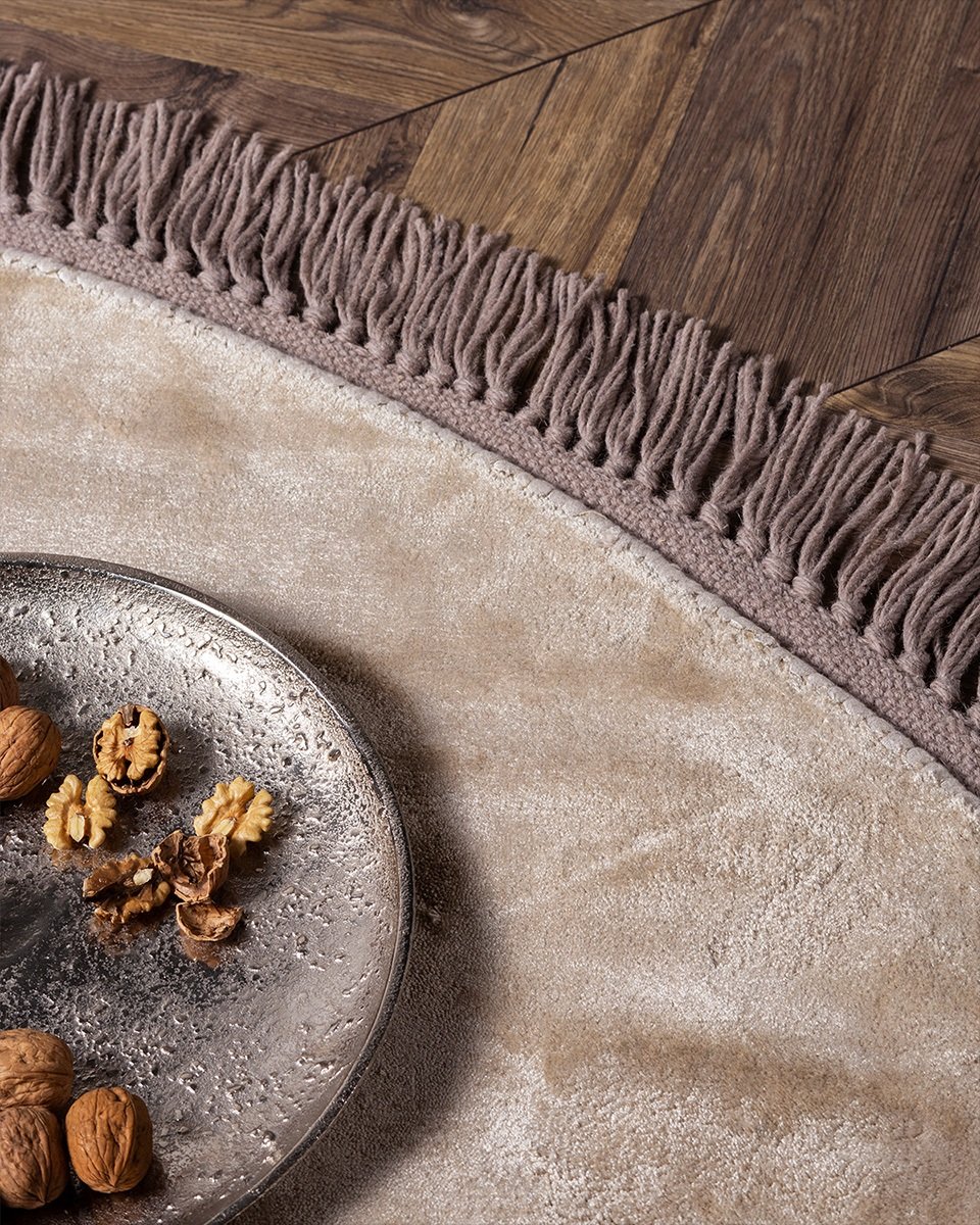 Ковер круглый бежевый 200 см Luna Beige CARPETDECOR ДИЗАЙНЕРСКИЕ, HANDMADE, ДЕТСКИЕ 00-3893120 Бежевый  - Вид №1