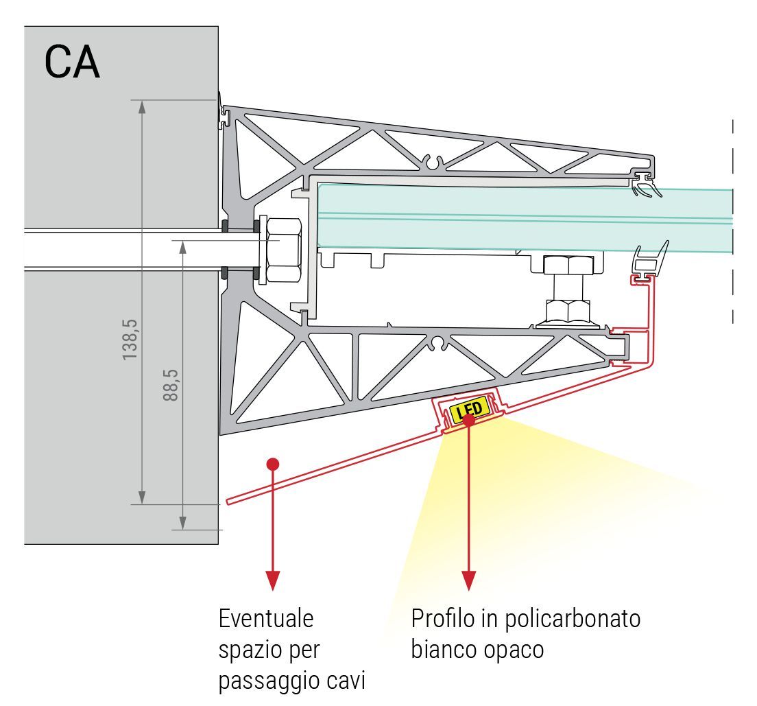 Навес из закаленного стекла FARAONE серия Linea 3 ARCH-00031909 - Вид №9