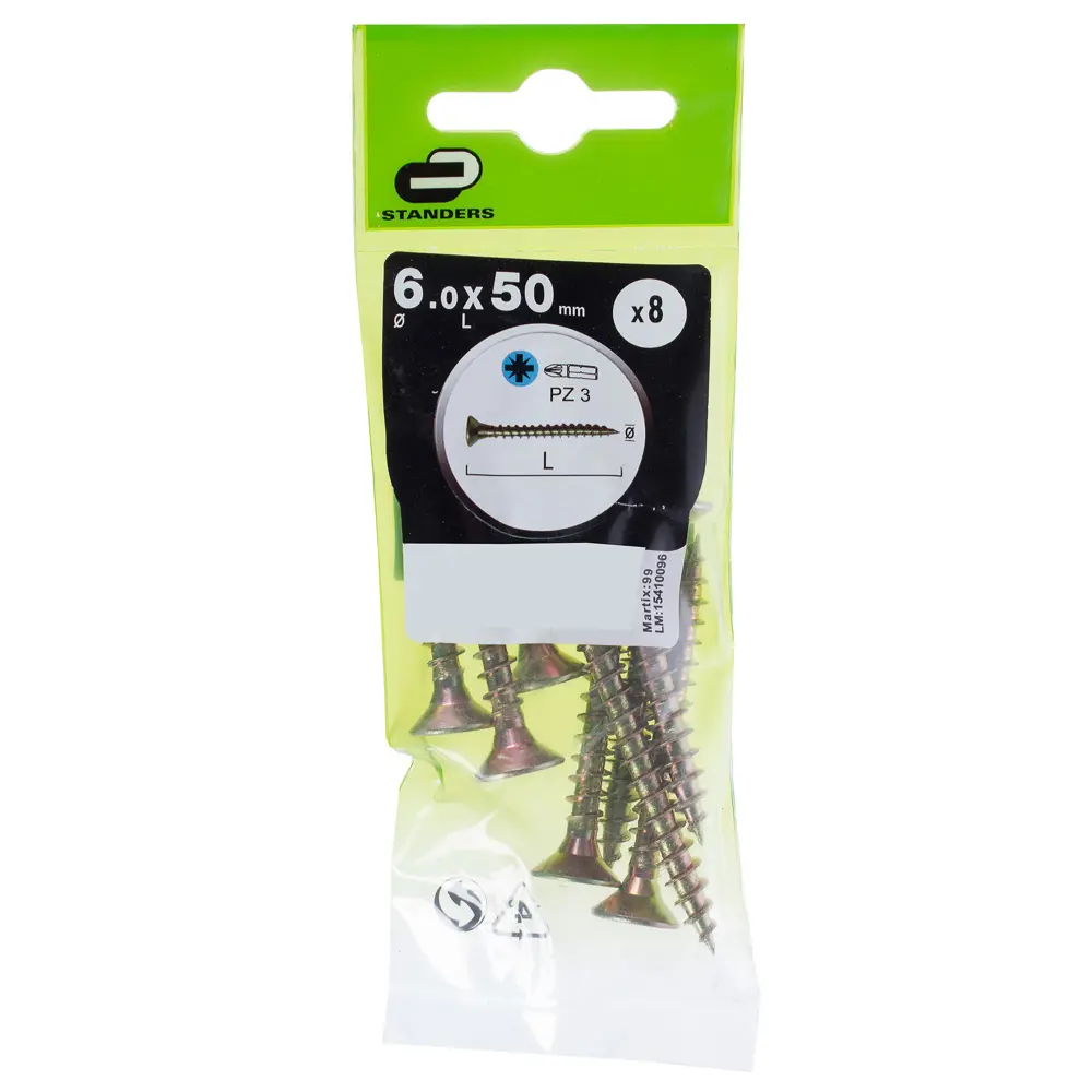 Саморезы универсальные Standers 6х50 мм цвет жёлтый 8 шт STLM-2002273 - Вид №1