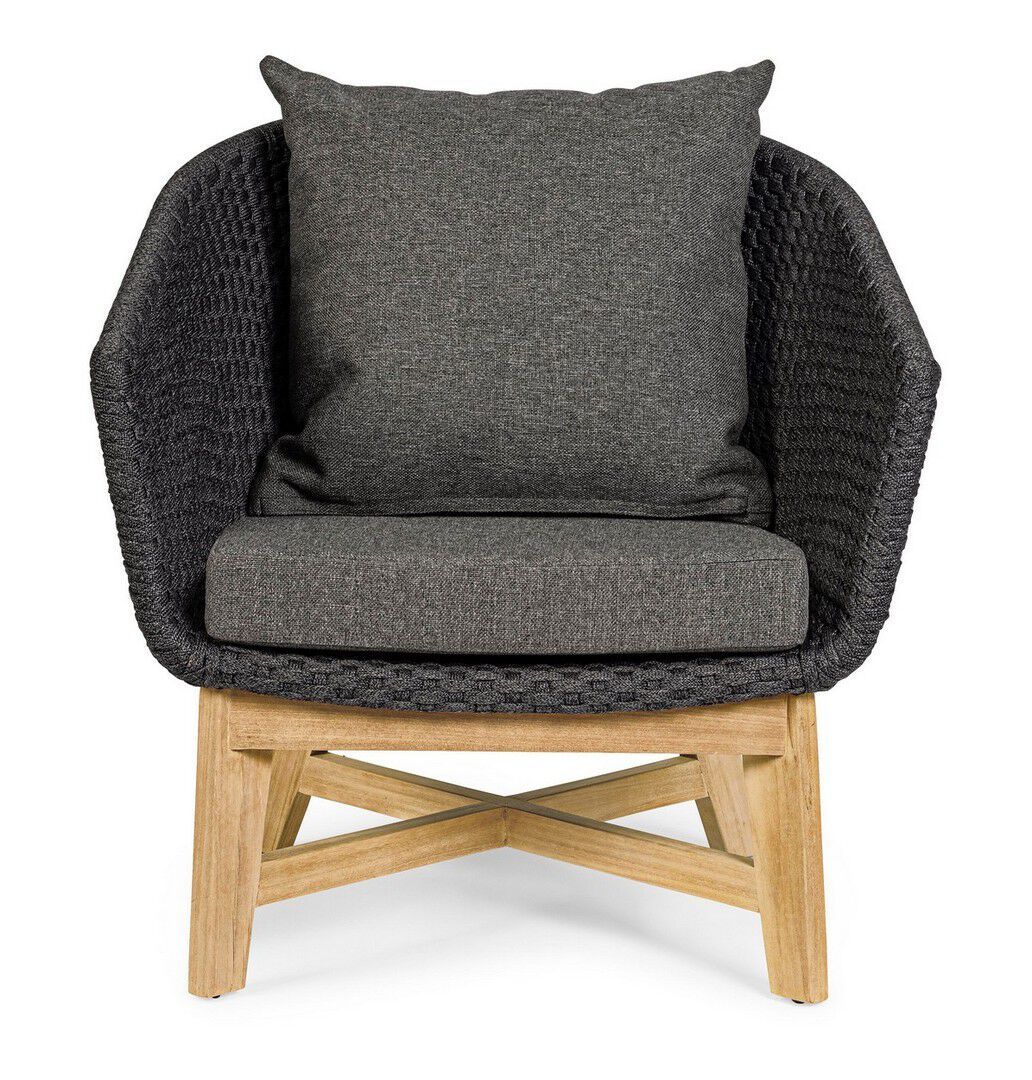 Веревочное и тканевое садовое кресло с подлокотниками BIZZOTTO Coachella ARCH-00029312 - Вид №18