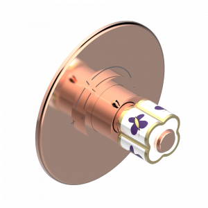 A7D-5100BR Ручка регулировки с круглой накладкой для термостата THG, арт.5100A 1/2" и 5200A 3/4" (термостаты см. на стр. 451) Thg-paris Capucine фиолетовый с золотым декором Розовое золото