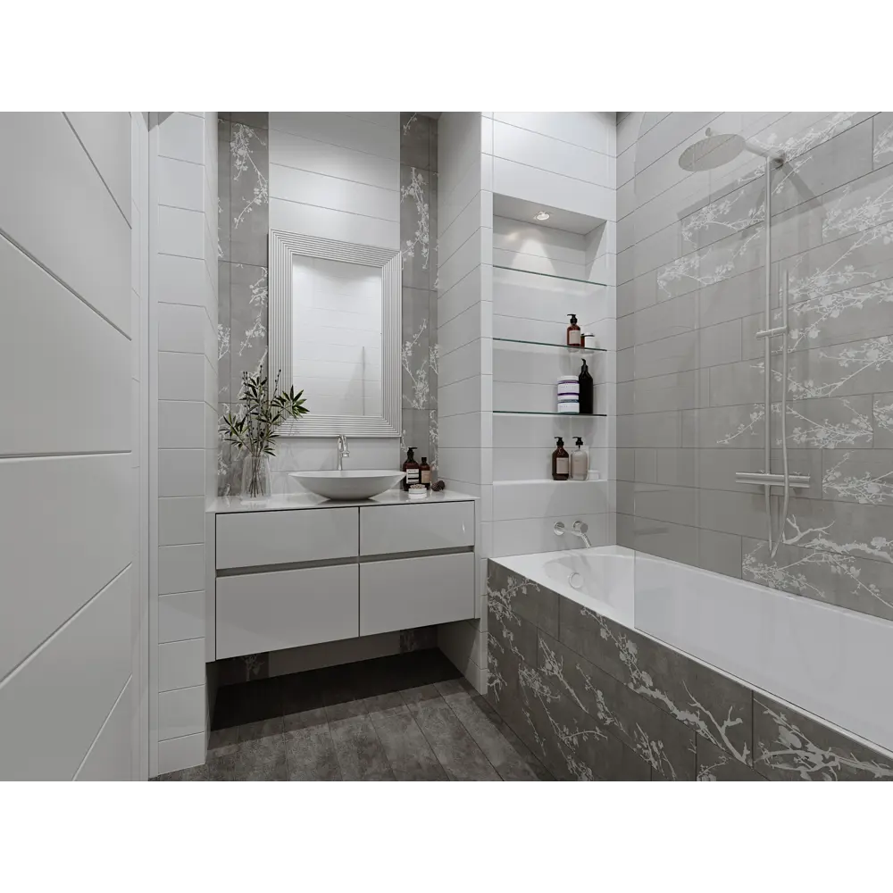 Керамогранит Tone 15х60 см 1.36 м² цвет белый матовый BELANI STLM-2010528 - Вид №4