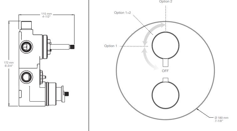 Термостатический набор для душа с душем BARIL Zip B66 ARCH-00099996 - Вид №3