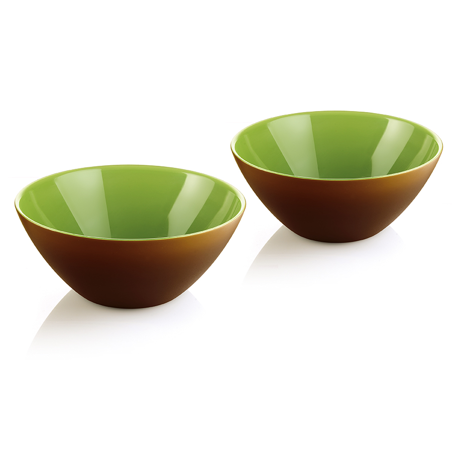 281412143 Набор из 2 мисок my fusion 12 см зелёно-коричневый Guzzini 