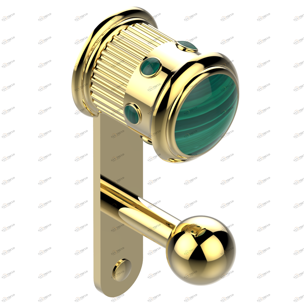 U7A-517 Крючок для халатов одинарный Thg-paris Trocadéro с малахитом Золото U7A-517 CAT.F