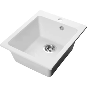 91826387 Мойка для кухни врезная Santrek BOXY SA-B505 50.5x42.7 см глубина чаши 20 см искусственный камень цвет белый STLM-1484388