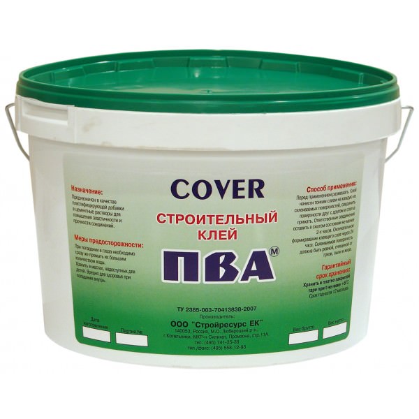 Клей ПВА строительный COVER 10кг 5470 - Вид №1