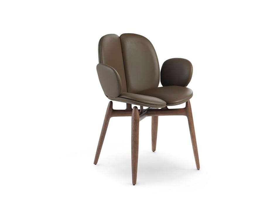 Кожаный мягкий стул с подлокотниками ROCHE BOBOIS Pulp ARCH-00072906