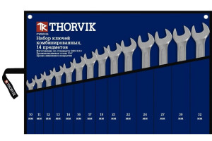 15597799 Набор комбинированных ключей CWS0014 10-32 мм, 14 предметов 52047 THORVIK