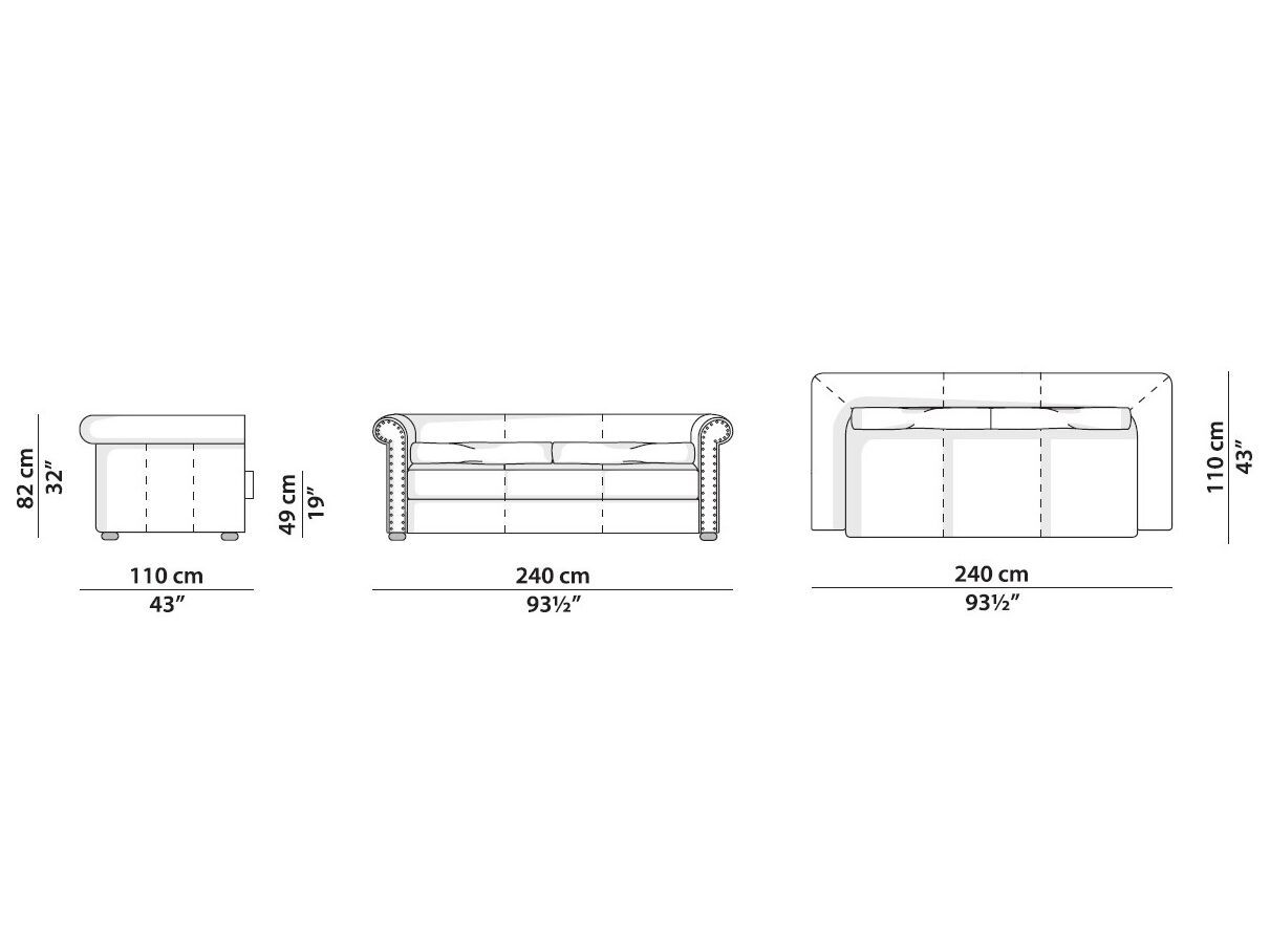 Кожаный линейный диван Baxter Alfred ARCH-00032995 - Вид №4