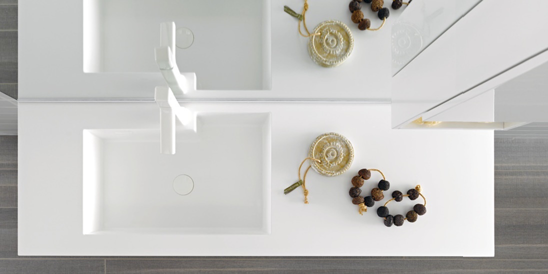 Комбинация ванной комнаты FLY102 в отделке INFINITY Milltek/Bianco MILLDUE FLY - Вид №2