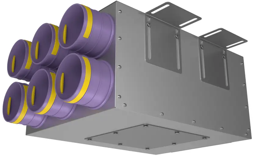 91169040 Коллектор воздухораспределительный Provent KV 160/75x6 на 6 выходов сталь STLM-0850172
