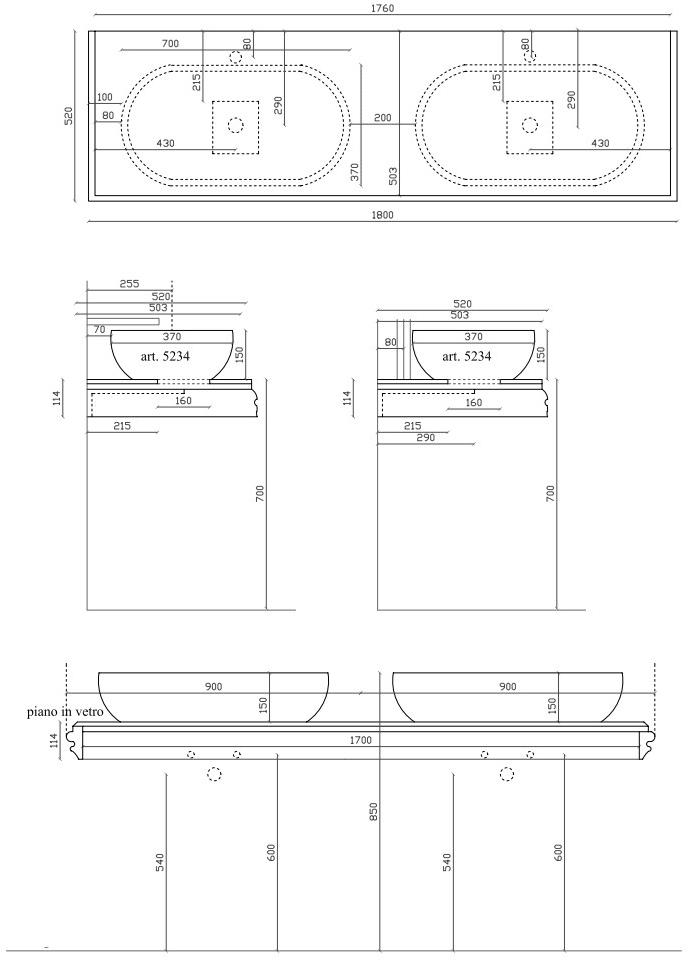 GALASSIA Двойная стеклянная столешница Midas sun-id-1500122 - Вид №4