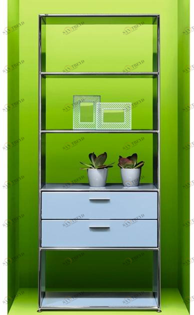 Bosse Книжный шкаф высокого открытого типа Les couleurs le corbusier Mlqe-357/mlqe-358