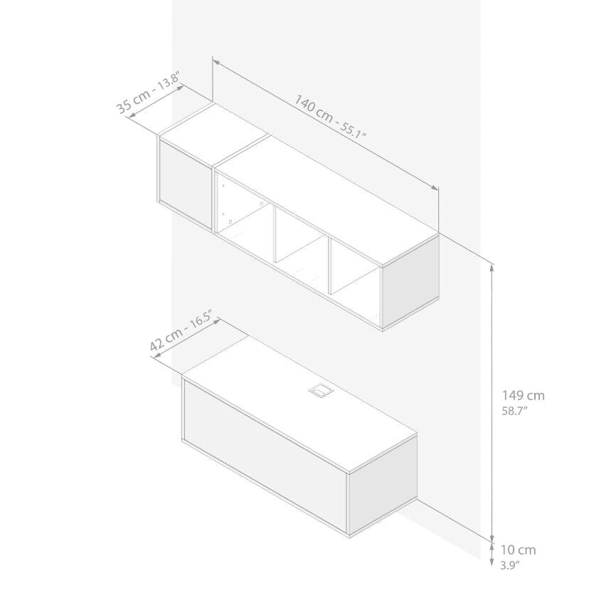 Модульная оборудованная стена установленная стеной в меламинированном Mobili Fiver IACOPO ARCH-00070420 - Вид №77