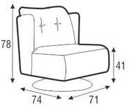 Sits Вращающееся кресло с обивкой из ткани sun-id-1430156 - Вид №3