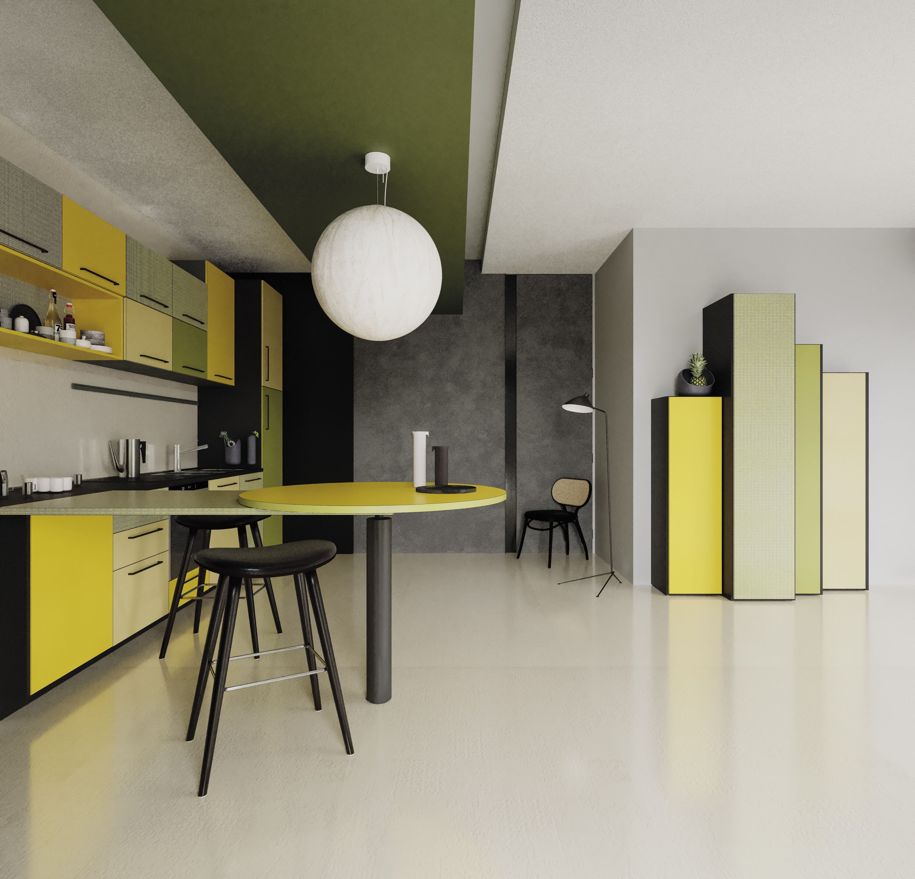 Кухня с закусочным столом De Rosso For_Me ARCH-00094238