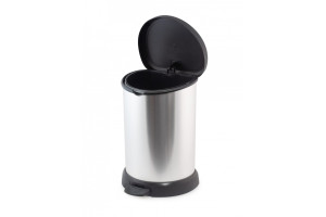 16284865 Контейнер для мусора DECO BIN 20 л, черный/серебристый 02120-582-03 CURVER
