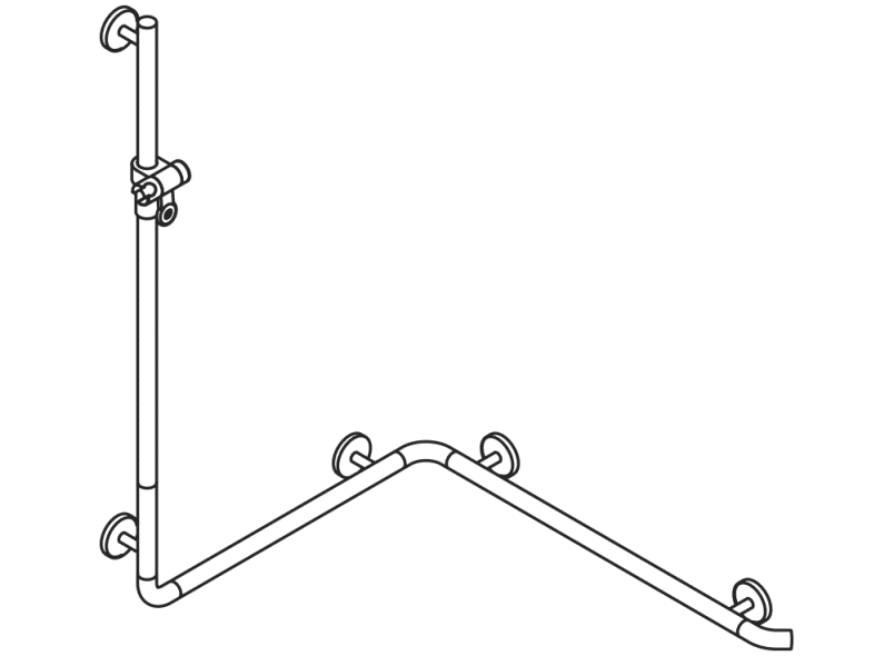 950.35.24051 Поручень для душа с держателем для душа теплое прикосновение HEWI Greifen  - Вид №2