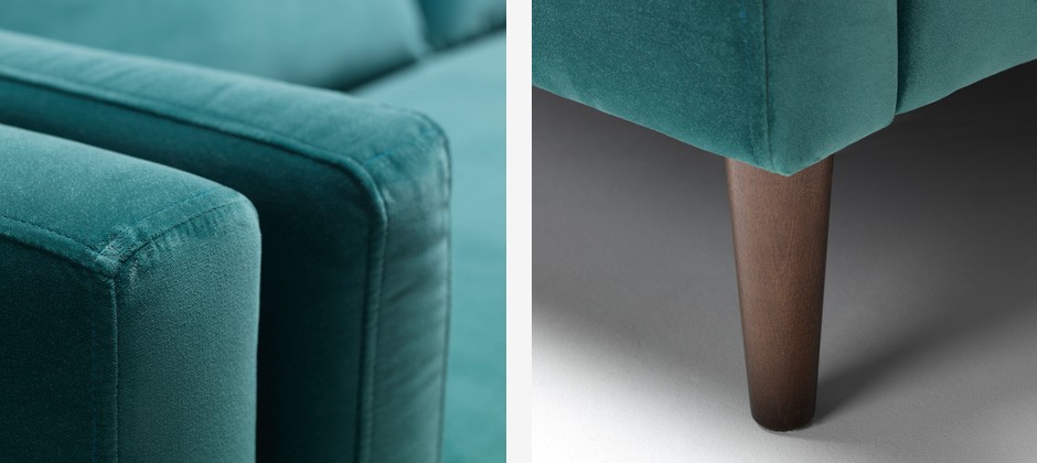 Диван Orella прямой бирюзовый ICON DESIGNE ORELLA 178071 Зеленый  - Вид №3