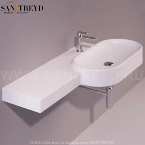 FL22BIANCOMATT Подвесная раковина настенная овальная Simas Flow белая