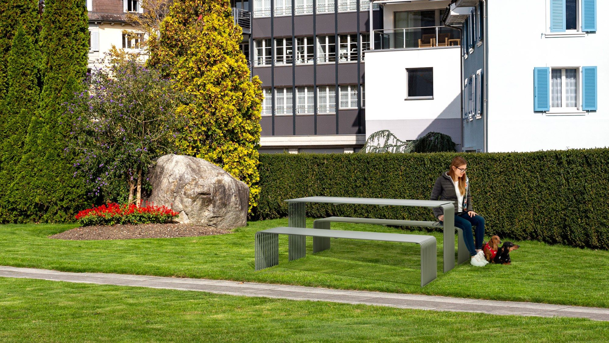 Прямоугольный металлический стол для общественных мест Urbantime Zeroиндексы.015 ARCH-00023102 - Вид №6