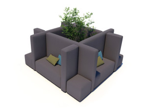 Тканевый диван с высокой спинкой