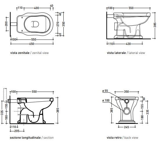 6010 Приставной унитаз напольный Белый Ceramica Flaminia Efi Италия - Вид №1