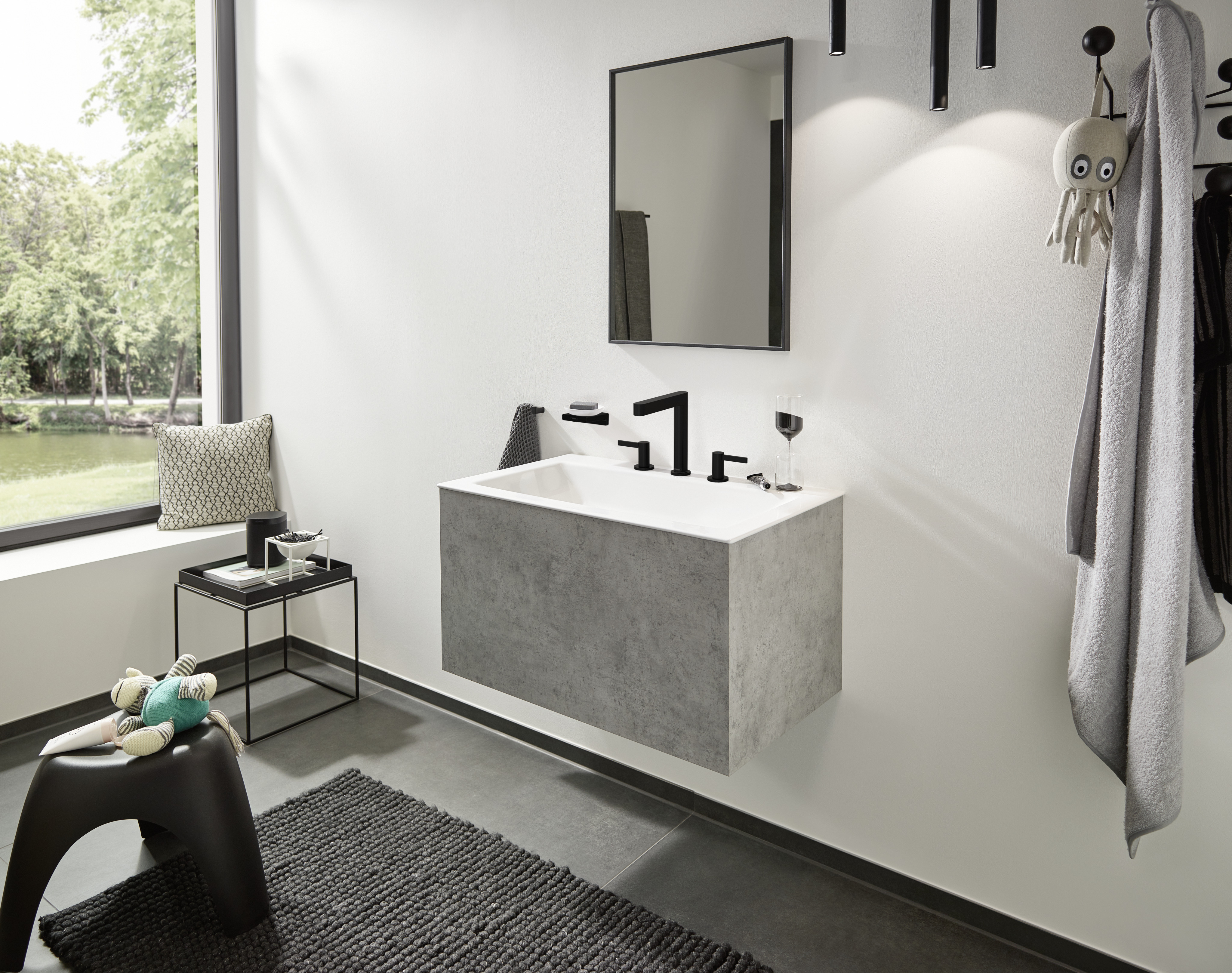 76034670 Finoris Смеситель для раковины на 3 отверстия 160 со сливным гарнитуром Hansgrohe  - Вид №4