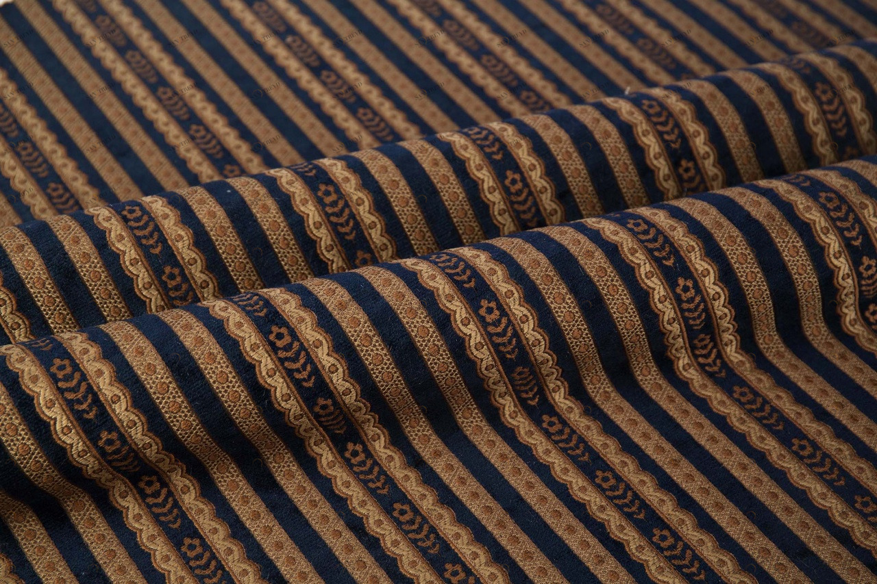 COLORISTICA Ткань мебельная  Микрошенилл  SALEDenia Разноцветный / синий Denia stripe col.04