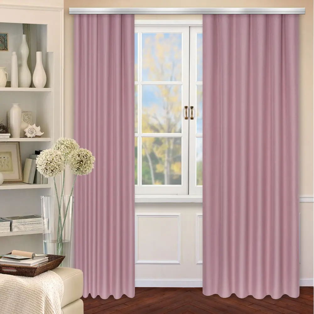 Штора на ленте «Савана» 145x260 см цвет розовый LINEN WAY STLM-2126037 - Вид №4