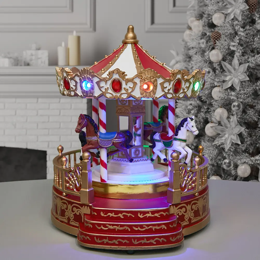 87547188 Композиция новогодняя светодиодная Карусель 20x18x23 см STLM-0955777 Santreyd 