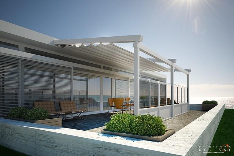 DIRELLO Настенная пергола из алюминия со сдвижной крышкой sun-id-1432469 - Вид №1