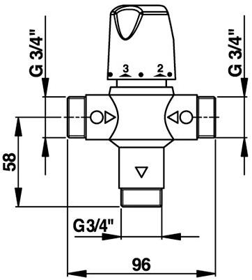 Термостатический смесительный клапан Presto 29002 5 - 57 л/мин 29002.0 - Вид №1