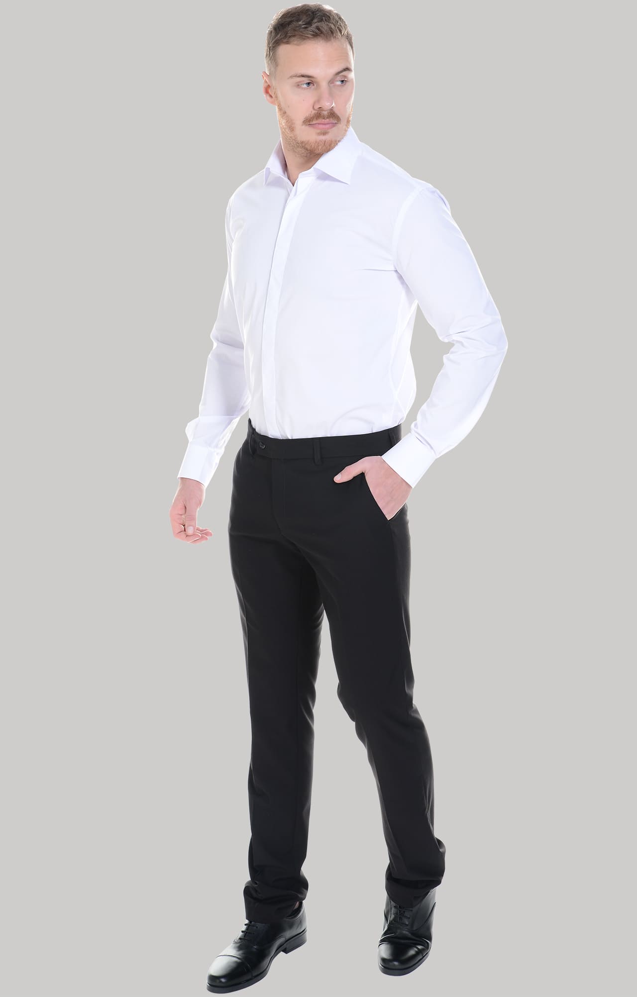 62466 Рубашка мужская  white El-Risto  Корпоративная одежда  размер 42/170-176  - Вид №17