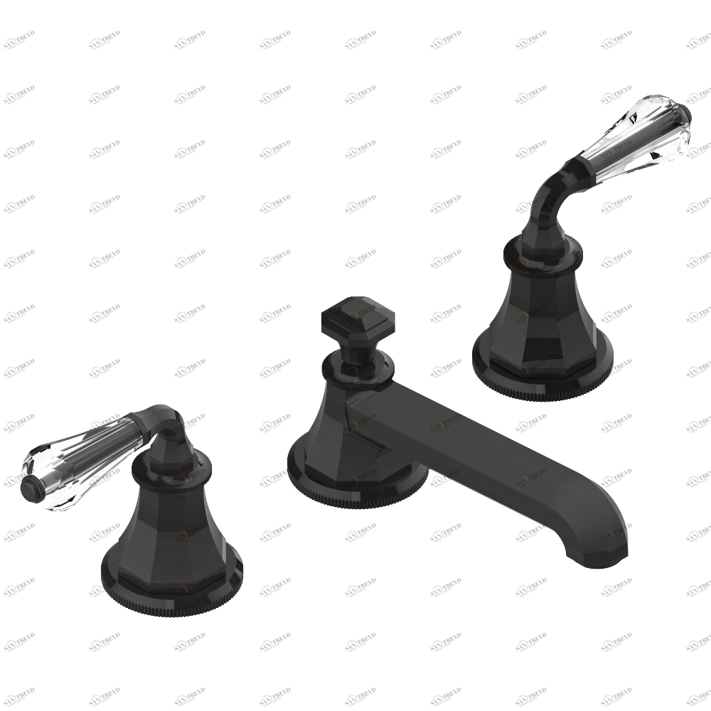 A56-151 Смеситель для раковины на три отверстия устанавливаемый на борту с донным клапаном Thg-paris Art Déco cristal A56 151 CAT.F