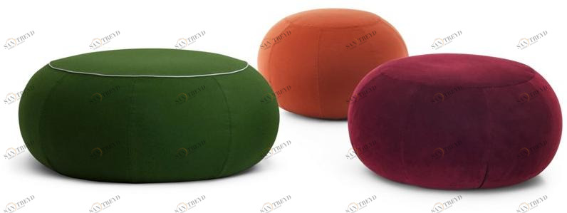 Saba Italia Круглый пуф со съемным чехлом из ткани Geo sun-id-1472474