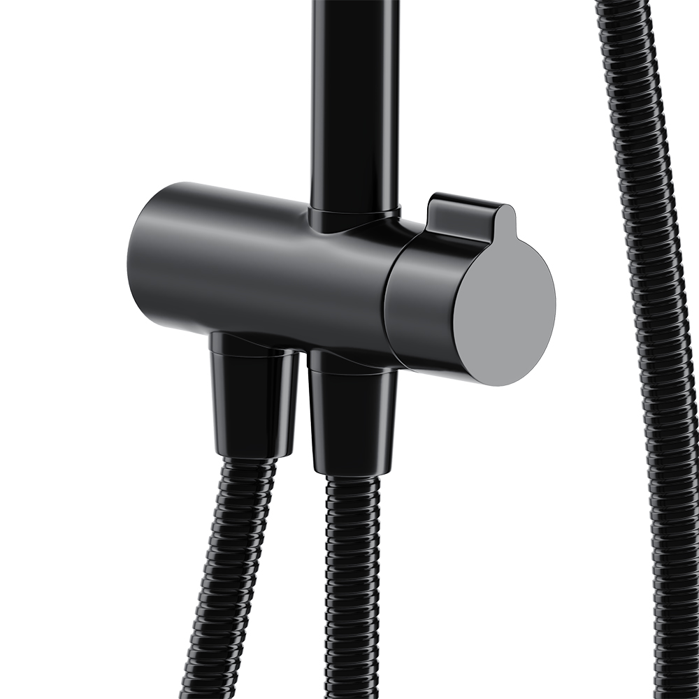 977700300 душ. система: верхний душ 230мм ручн.душ 120мм 1 режим штанга 1010мм Черная Damixa Origin Bit  - Вид №4