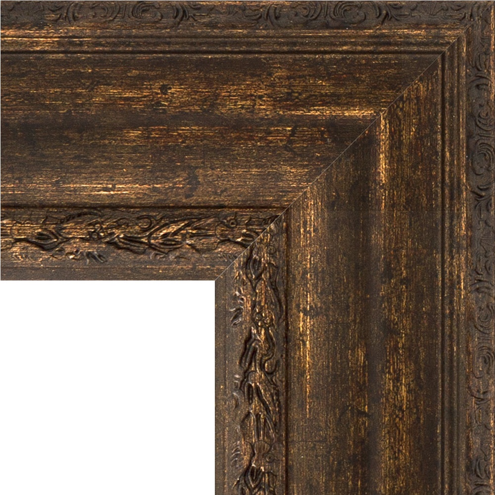 BY 3560 Зеркало с фацетом в багетной раме - состаренное дерево с орнаментом 120 mm EVOFORM Exclusive - Вид №5