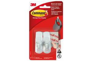 15776395 Крючок белый малый 2 шт./4 белые полоски 17002 7100107868 COMMAND