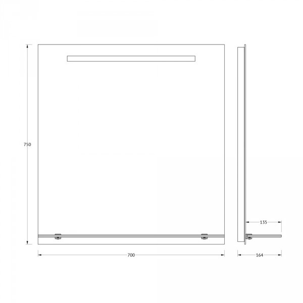 Зеркало с полочкой со встроенным LED-светильником 5W 70x75 см EVOFORM BY 2155 sun-id-561509 - Вид №2
