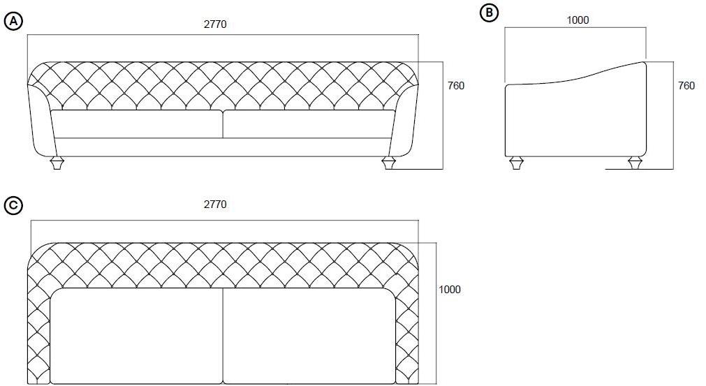 Enza Home 3-х местный тканевый диван Ottavia sun-id-1431205 - Вид №8