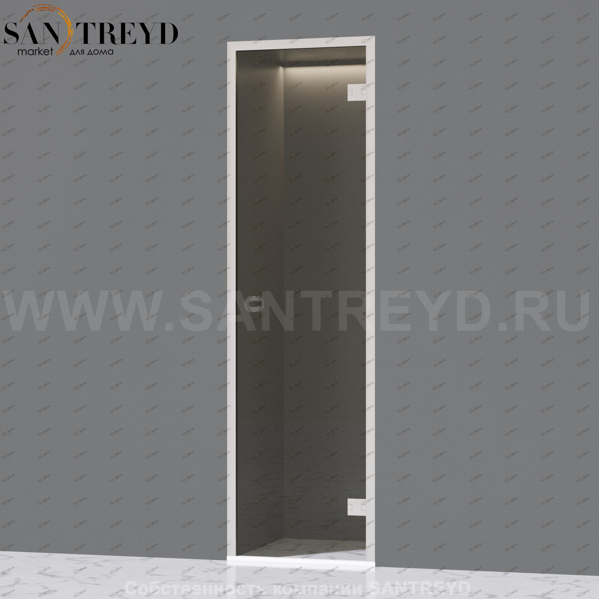 Effegibi FIT 65 Стеклянная правая дверь без порога с профилем из алюминия. Размеры: длина 65 см, высота 190 см HP10010008 FitBox