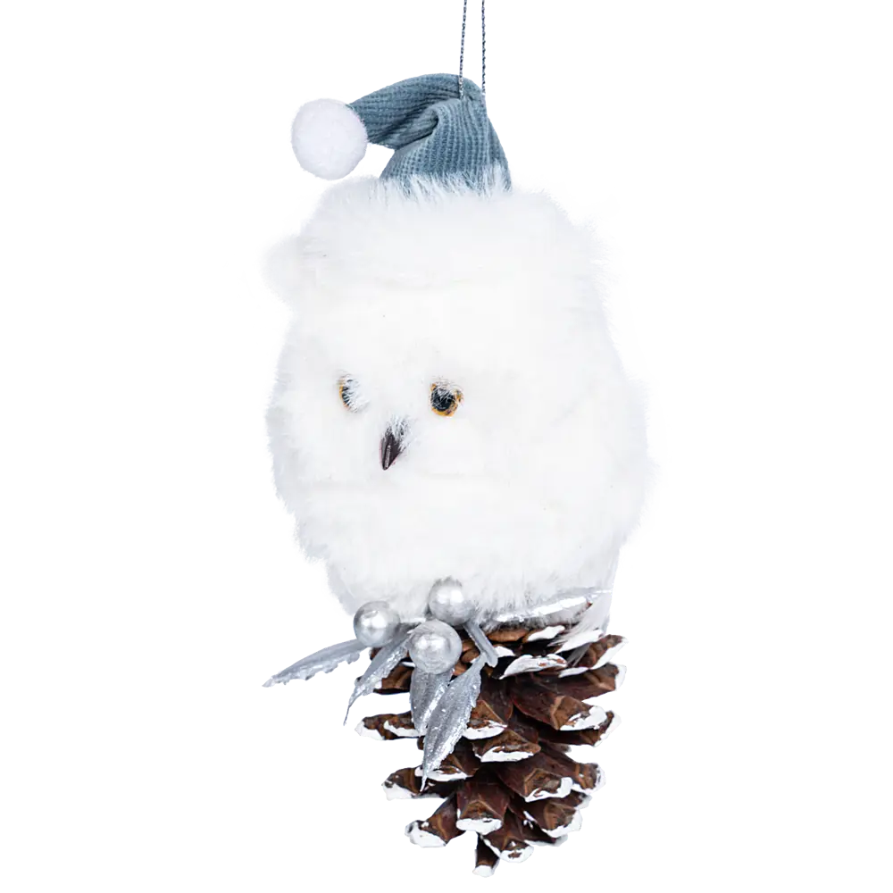 89368973 Украшение декоративное подвесное СОвушка 15x7.5 см белый STLM-1439813 Santreyd  - Вид №1