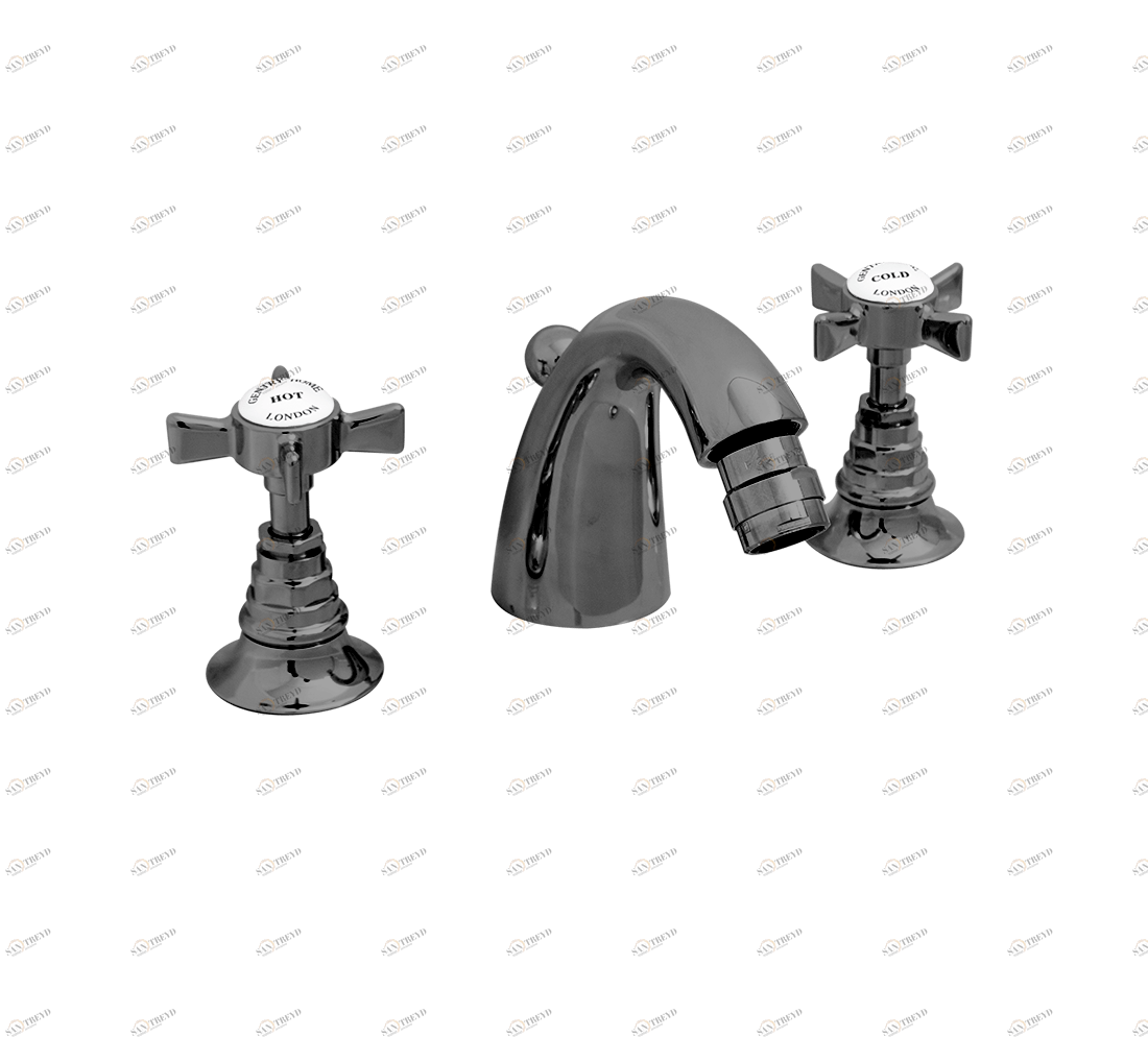 Gentry Home Смеситель для раковины Style на три отверстия с всплывающей пастой Ascot Темный никель GH102705 